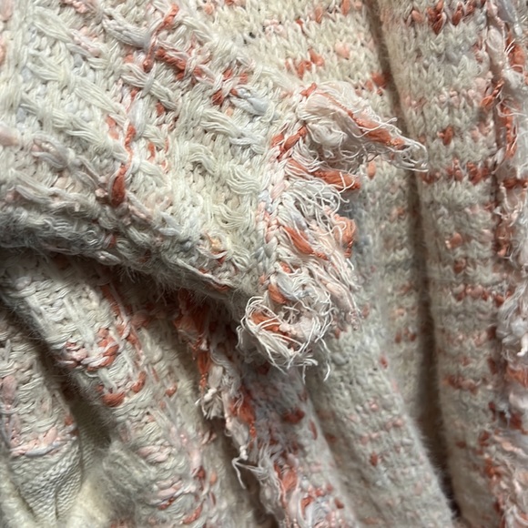 Stunning ivory confetti cardigan sweater with pink detail size L/XL and pockets! - Picture 4 of 4